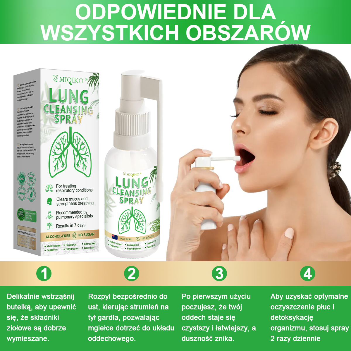 [Oficjalny sklep flagowy marki]👨‍⚕️𝐌𝐈𝐐𝐈𝐊𝐎® Zaawansowany spray do oczyszczania płuc(☘️Zalecane przez ekspertów od płuc☘️)